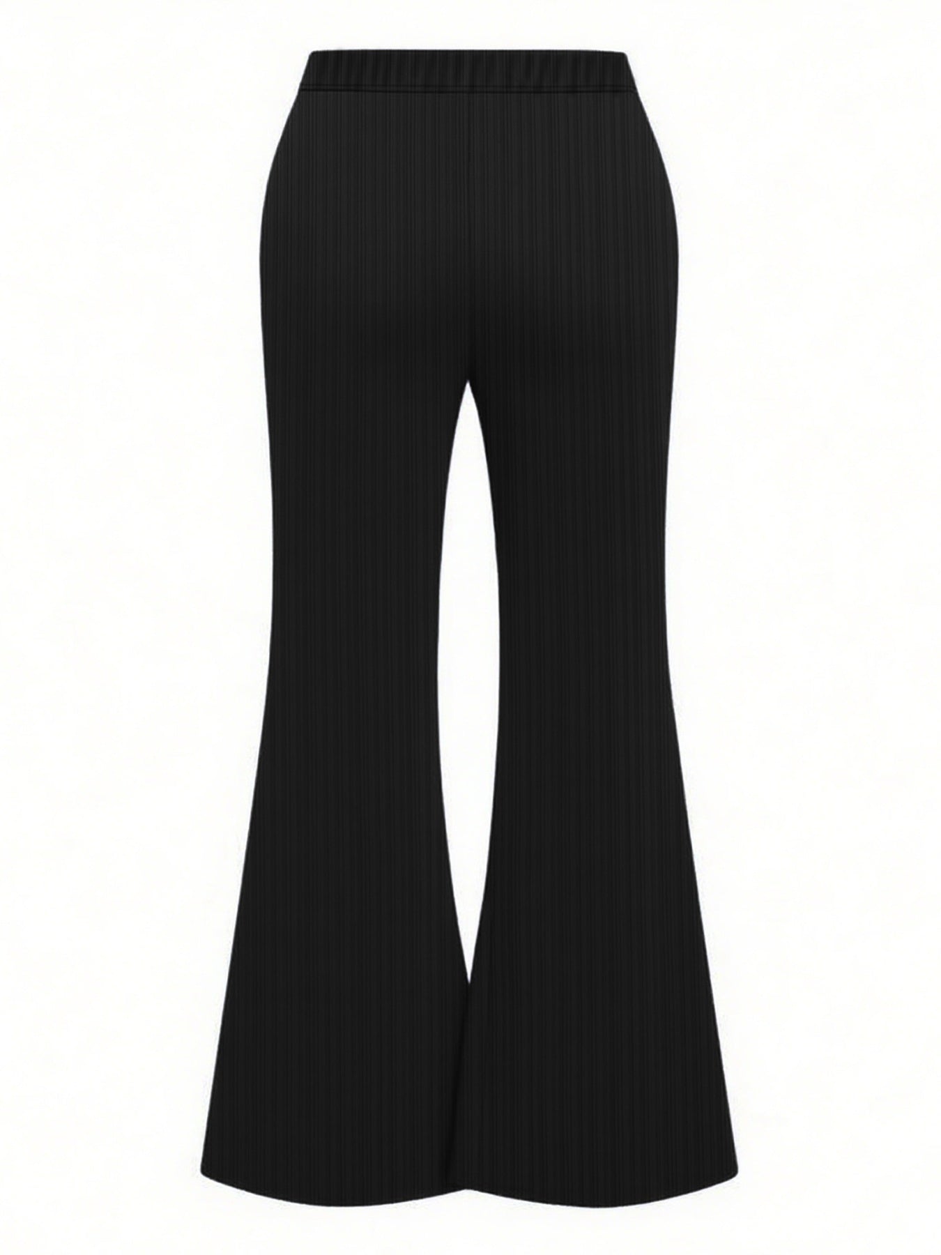 Black flared pants on a white background