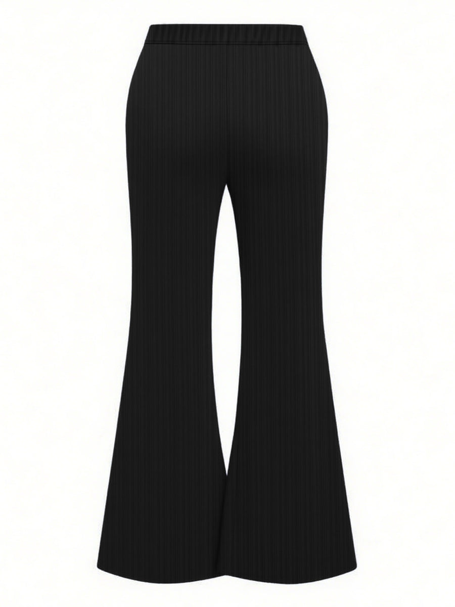 Black flared pants on a white background
