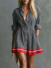 Woman's Striped Long Sleeve Shirt Dress