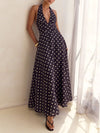 Floral Print Halter Neck Maxi Dress