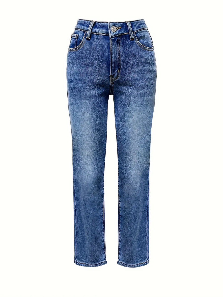 Blue jeans on a white background