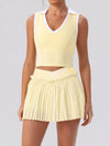 Sleeveless Top and Pleated Skirt Active Set