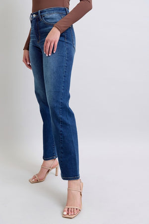 Leftside view of Judy Blue Full Size Side Seam Detail Straight Jeans with Pockets
