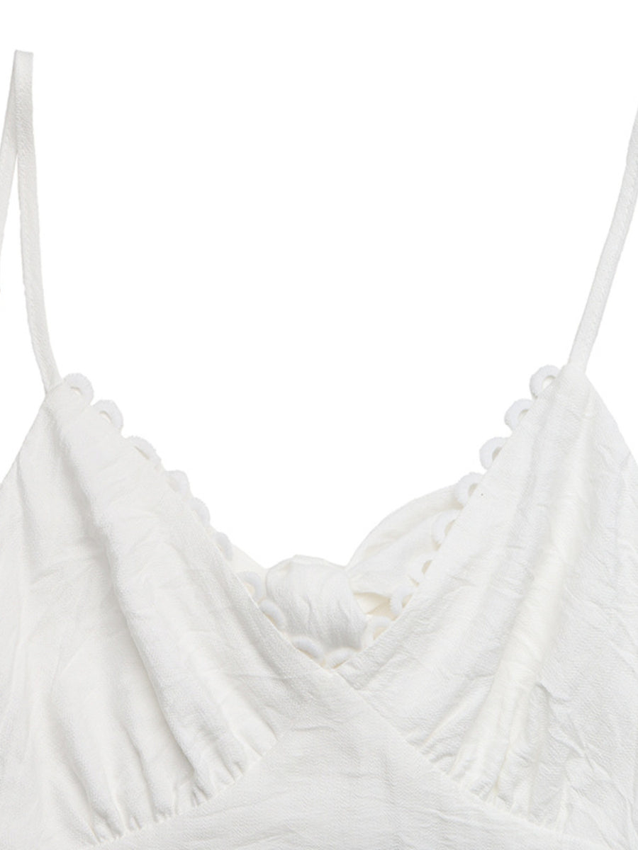 White strappy top on a white background