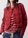 Decorative Button Cropped Jacket