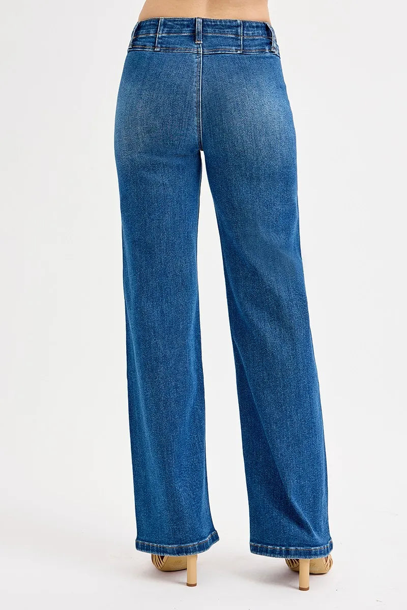 Blue jeans on a white background