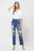 Build for Distressed High Rise Ankle Relaxed Straight Jeans