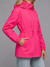 Hooded Windbreaker Jacket with Drawstring Waist
