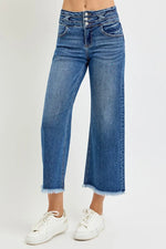 Blue jeans with a white background