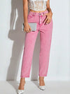 High-Waisted Wash Straight Leg Jeans