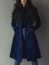Button Up Longline Trench Coat For Ladies
