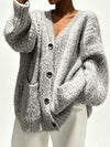 Full Size V-Neck Button-Down Cardigan Plus Size