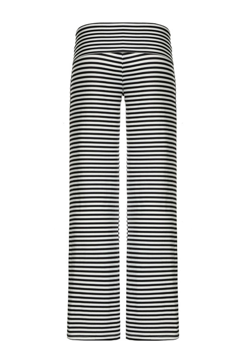 Black Striped Wide Leg Pants