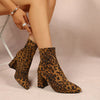 Point Toe Block Heel Ankle Boots For Ladies