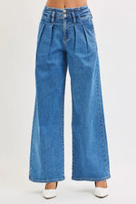 Blue jeans on a white background
