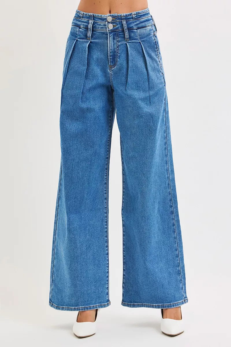 Blue jeans on a white background