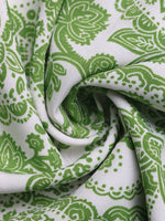 Green and white patterned fabric