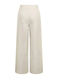 Beige wide-leg pants on a white background