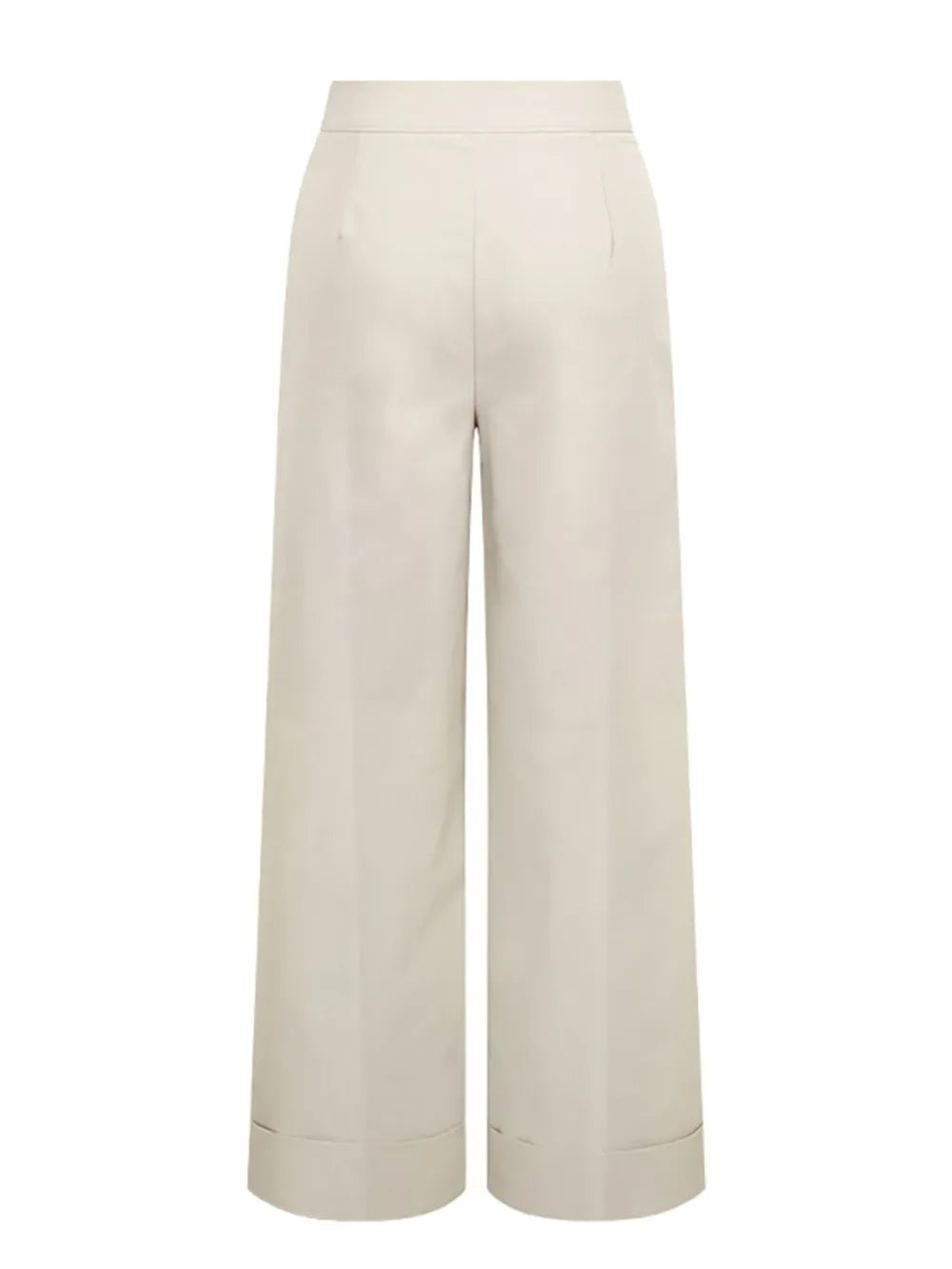Beige wide-leg pants on a white background