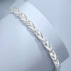 Ladies Trendy Fashion Accessories 925 Sterling Silver Heart Link Bracelet