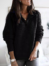 Full Size Half-Zip Textured Sweater Plus Size
