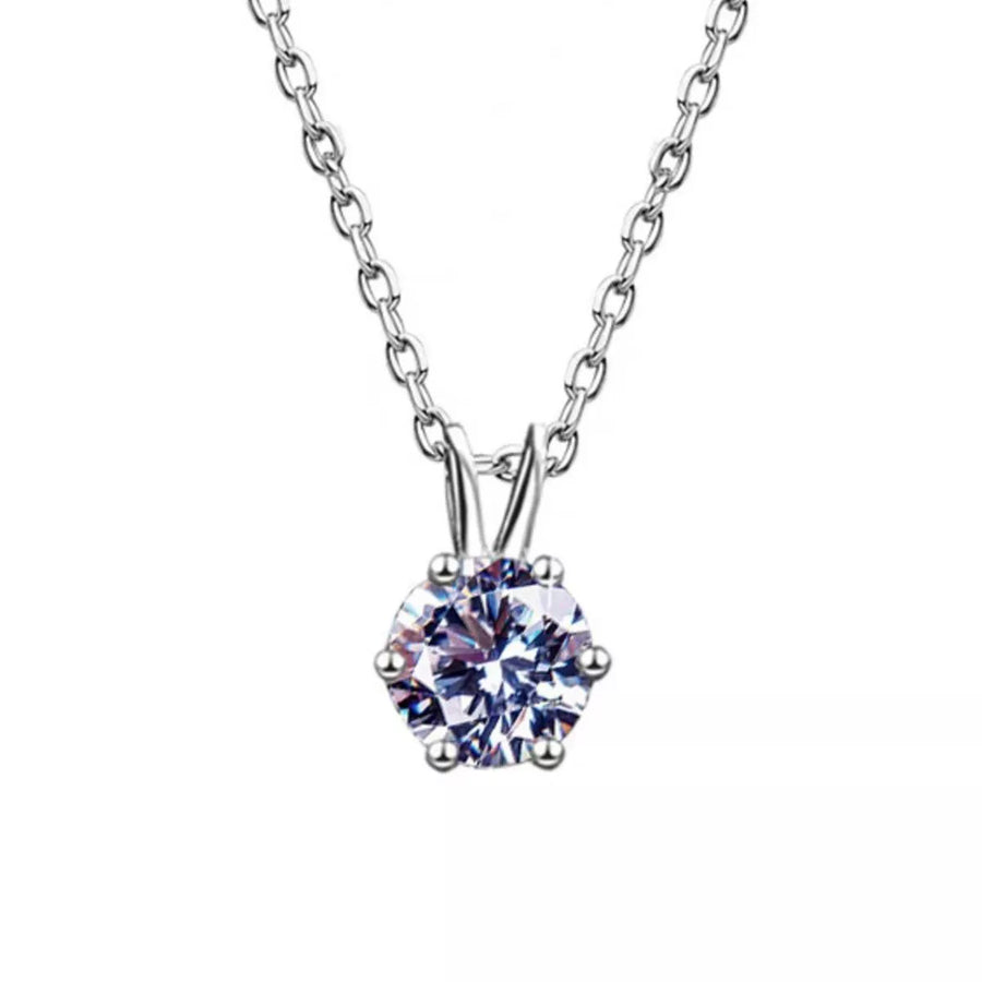Diamond necklace on a white background