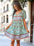 Floral Puff Sleeve Bohemian Dress for teens