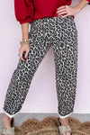 Womens Wide Leg Cropped Y2k Baggy Boyfriend Leopard Print Barrel Jeans