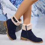A front view of new Round Toe Block Heels Boots