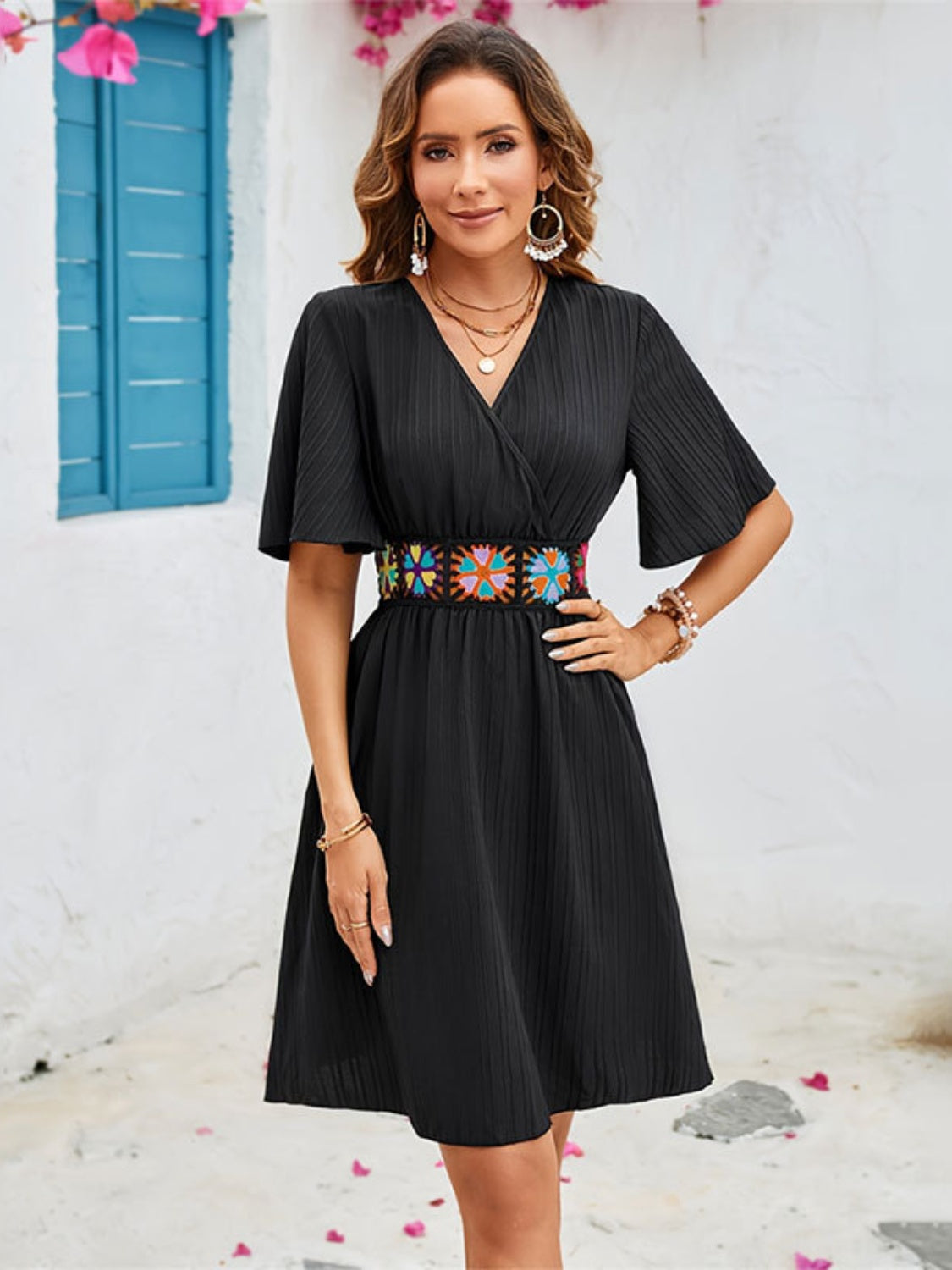 Surplice Flutter Sleeve Mini Dress Surplice Flutter Sleeve Mini Dress