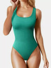 Full Size Ribbed Knit Sleeveless Scoop Neck Bodysuit Plus Size
