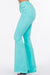 A left side view of Bell Bottom Jean in Turquoise