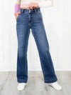 Women's Washed Straight Leg Jeans - Denim For Women
