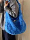 Fuzzy Solid Color Crossbody Bag