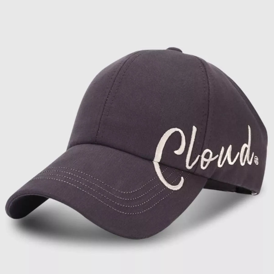 Gray cap with 'Cloud' logo on a light gray background