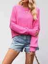 Crew Neck Dropped Shoulder Sweater