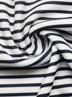 Close-up of black and white striped fabric
