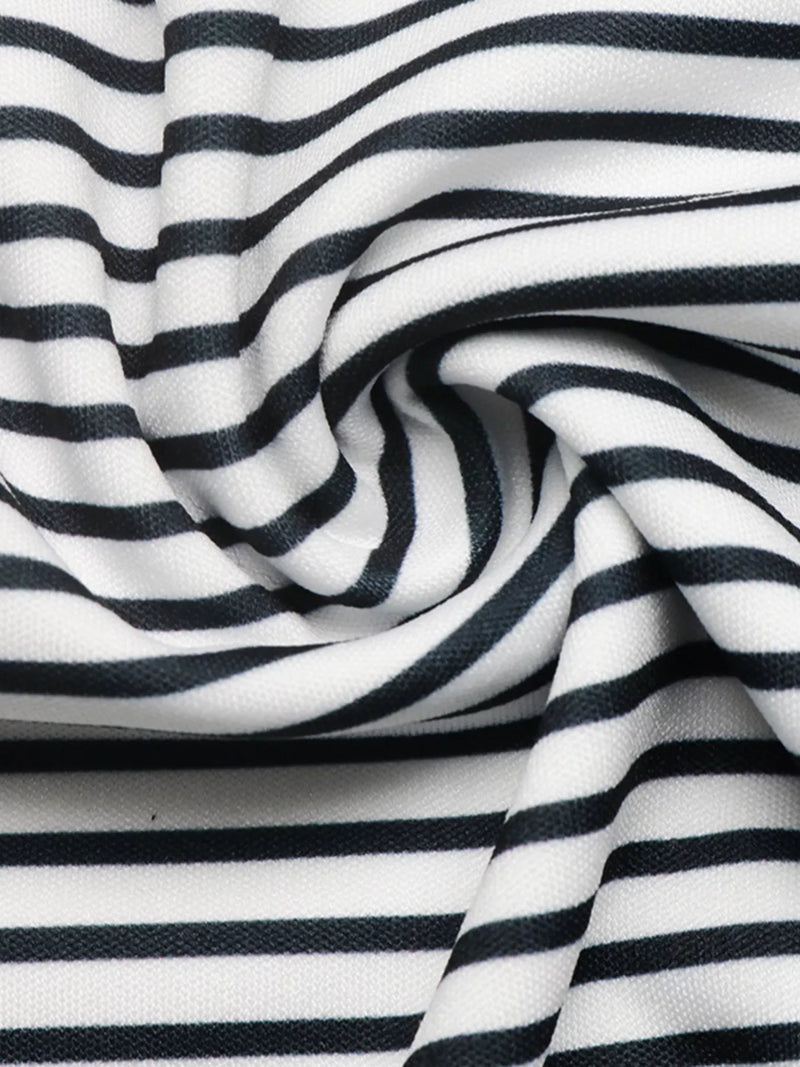 Close-up of black and white striped fabric