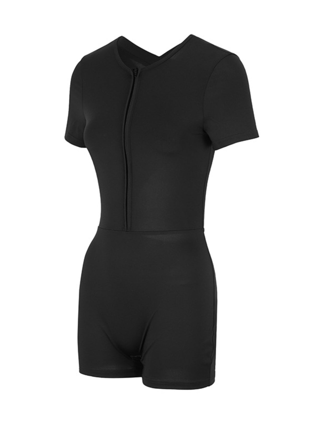 Black romper on a white background