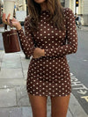 Polka Dot Long Sleeve Mini Dress
