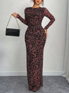 Leopard Ruched Bodycon Maxi Dress