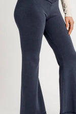 Navy blue pants on a light gray background