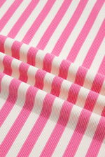 Close-up of pink and white striped fabric