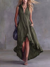 Ladies Full Size High-Low Ruffled Zip Front Dress Plus Size