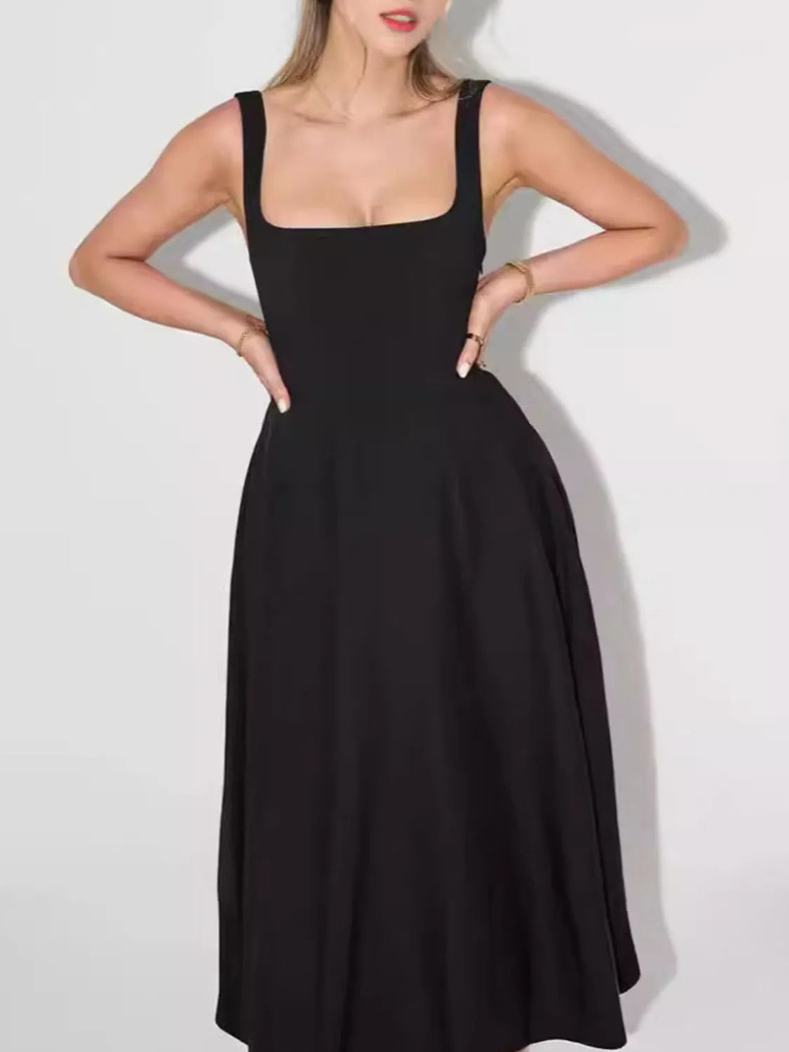 Front view of black Max-Origin dress