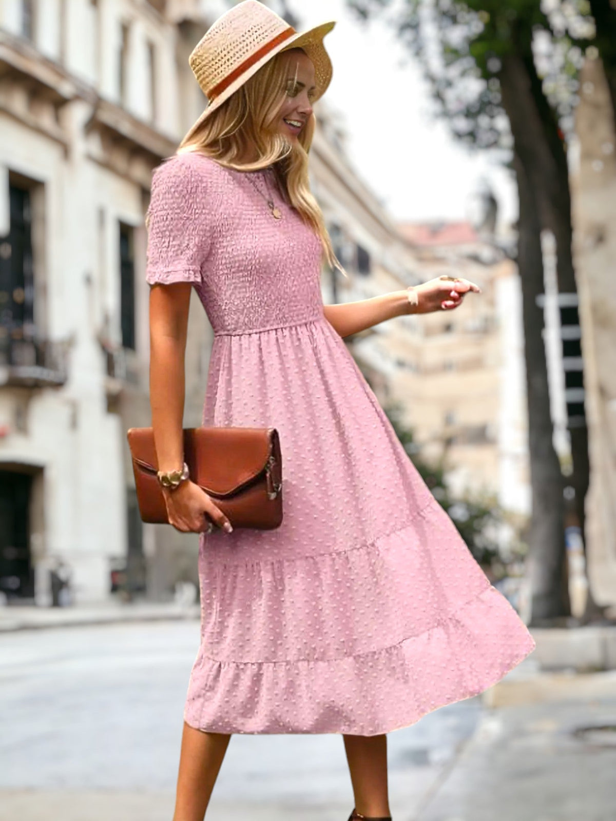 Double Textured Tiered Dress for summer