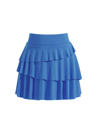 Blue tiered skirt on a white background