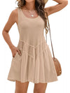Women's Round Neck Sleeveless Mini Dress