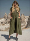 Women's Full Size Hooded Midi Dress with Zipper and Pockets Plus Size