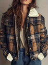 Sherpa-Lined Plaid Button-Down Outerwear